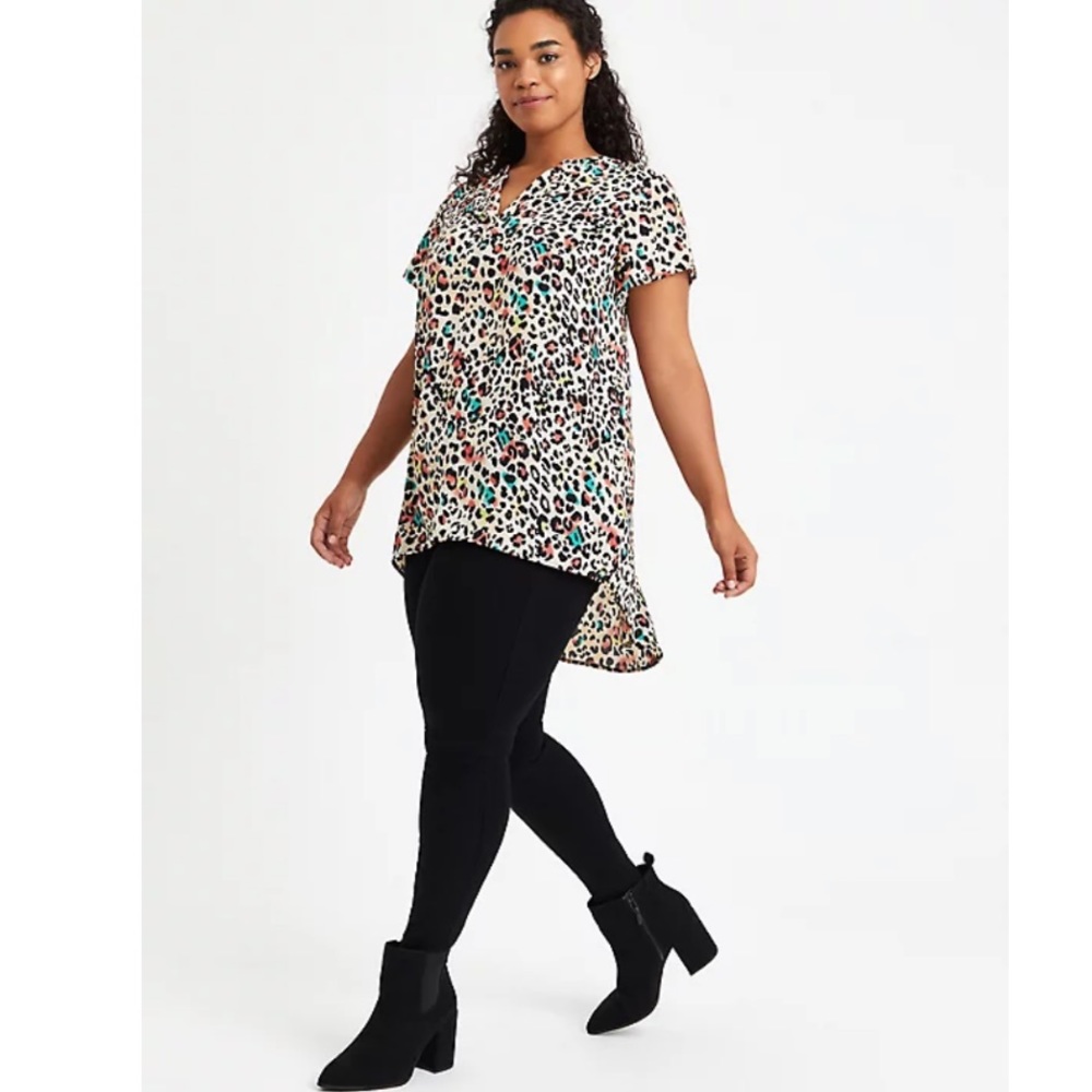 NWOT | Torrid| Leopard Tan Georgette Hi-Low Tunic | Size 1X